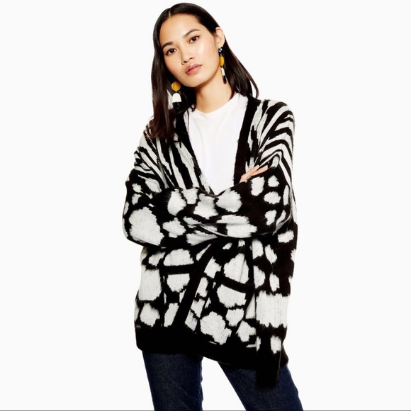 topshop animal print cardigan